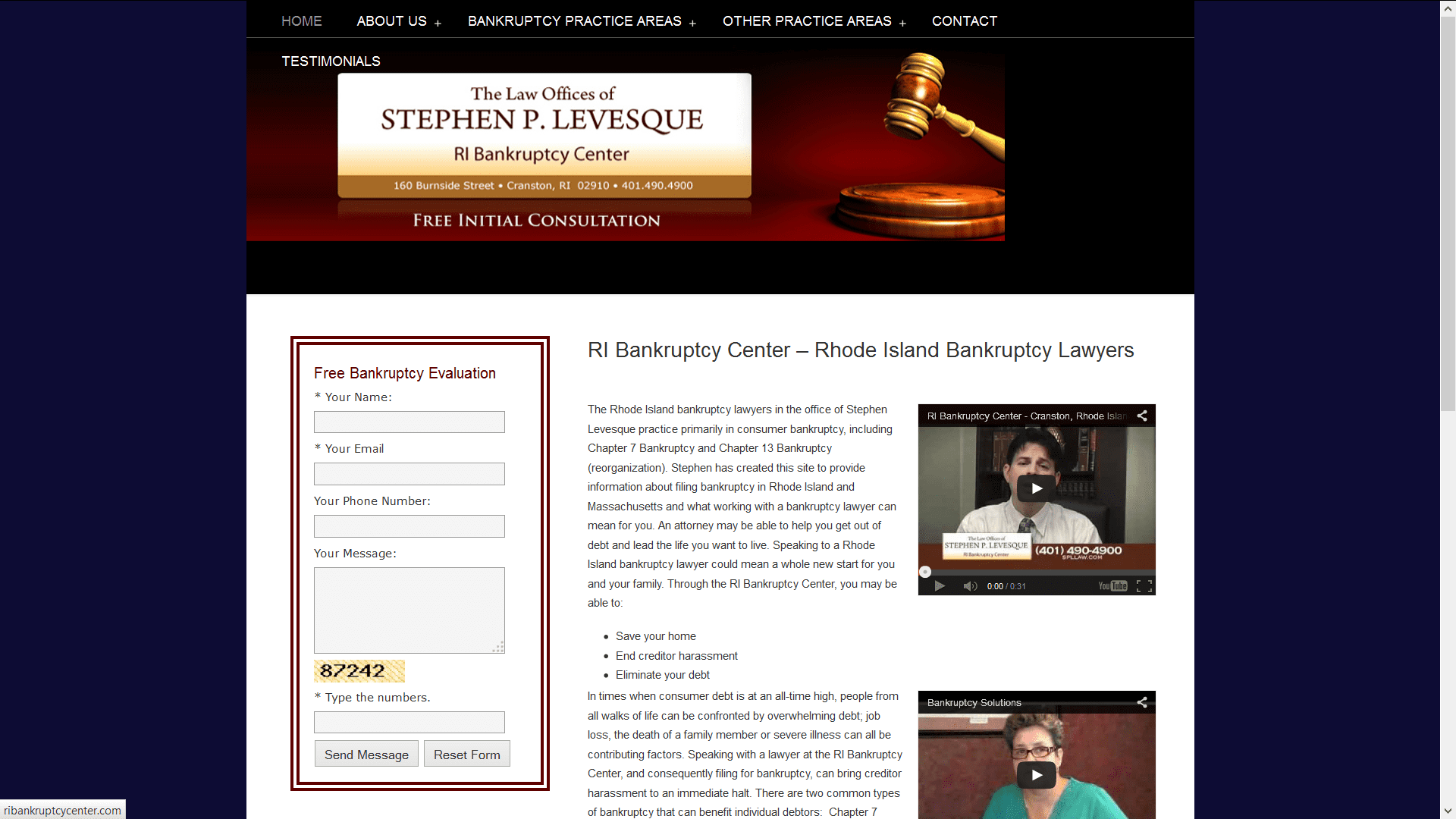 Law Offices of Stephen P. Levesque Website Copy