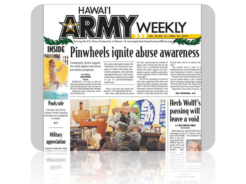 Angie Papple Johnston in the Hawaii Army Weekly