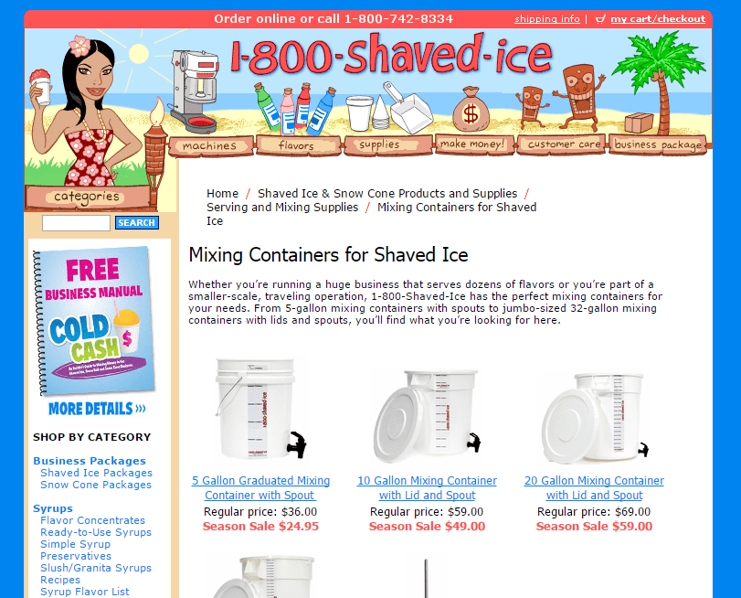 Product Descriptions for 1-800-ShavedIce