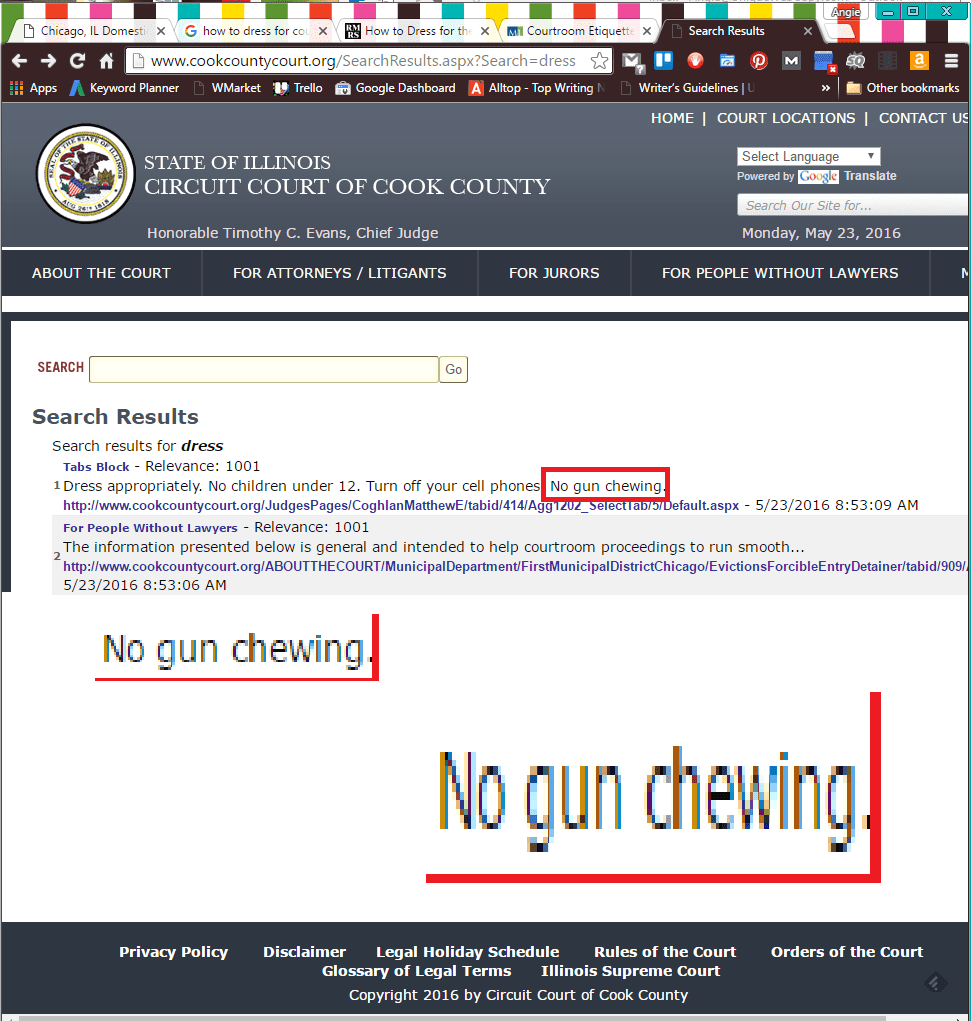 No gun chewing in Chicago courts - Unique Web Copy