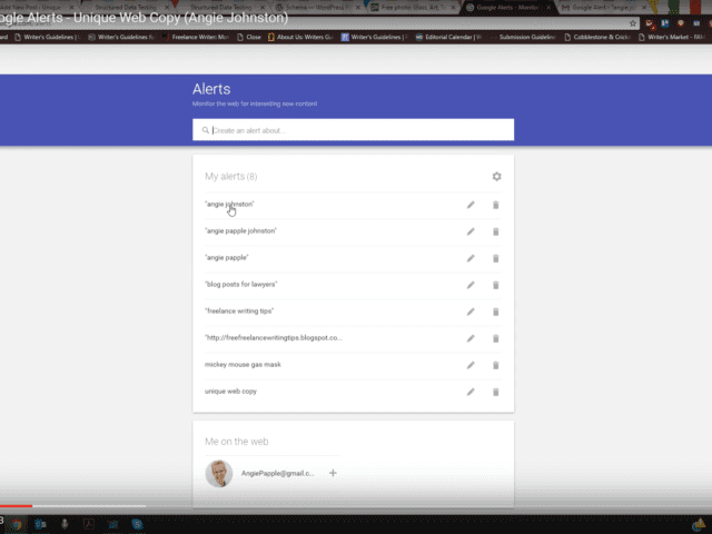 How to Set Up Google Alerts - Unique Web Copy - Angie Johnston
