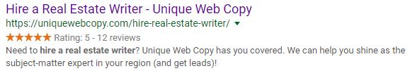 Real Estate Blog Posts - What a Meta Description Looks Like