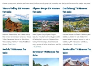 Real Estate Community Write-Ups for Sevierville REALTOR by Angie Papple Johnston